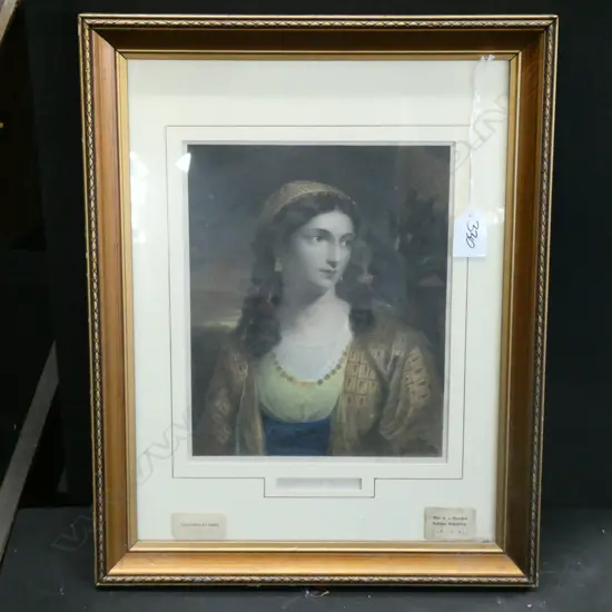 19THC H/COLOURED ENGRAVING 'A GREEK GIRL' C1861