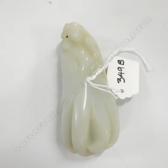 PALE GREEN JADE BUDDHA HAND CITRON HANDLING PIECE L.88mm