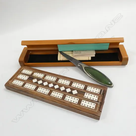 CRIB BOARD + PONAMU LETTER KNIFE BY M PLUMMER
