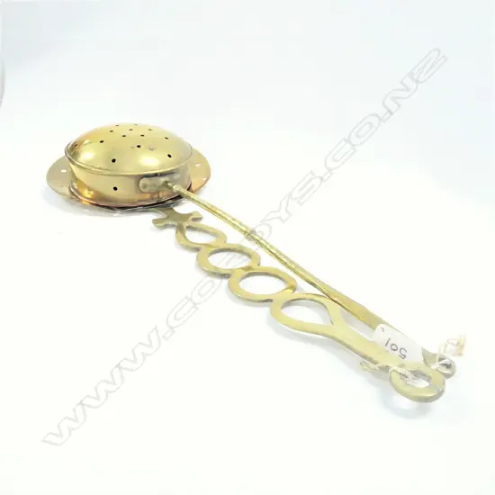 2 BRASS CHESTNUT ROASTERS