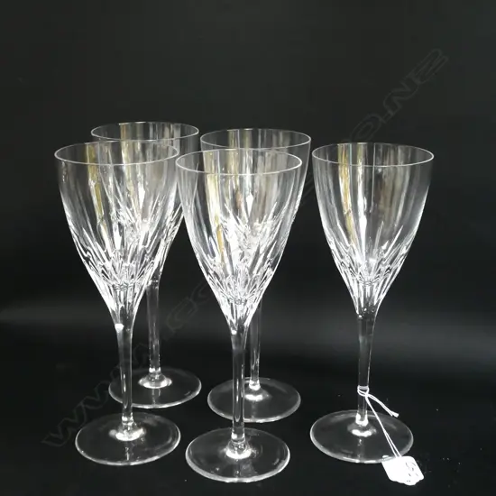 5 TALL WATERFORD WINE GLASSES