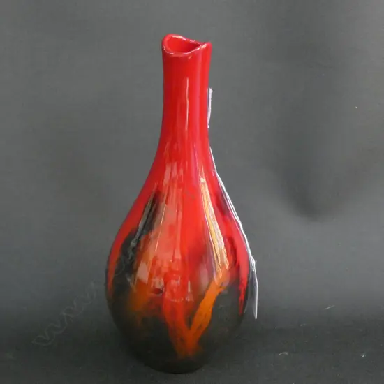 R/DOULTON VEINED FLAMBE VASE H. 210MM