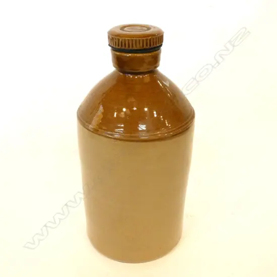 ENGLISH STONEWARE LIDDED WHISKEY JAR