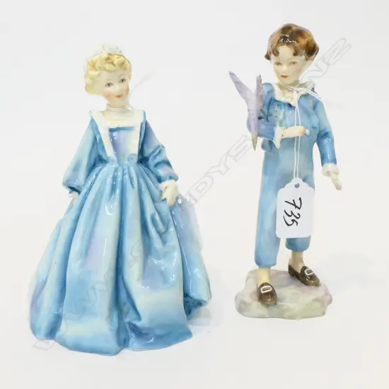 2 R/WORCESTER FIGURES 'THE PARAKEET' & 'GRANDMOTHERS DRESS' H. 170MM