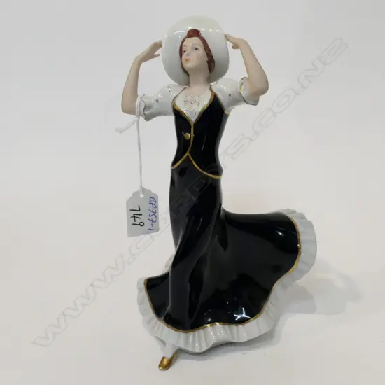 ROYAL DUX LADY FIGURINE BLUE DRESS H.230mm