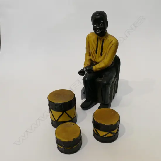 MID CENTURY AFRICAN MAN DRUMMER
