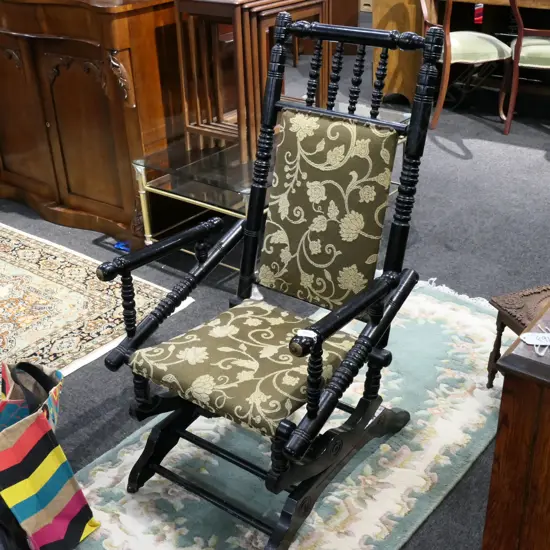 EBONIZED ROCKING CHAIR 