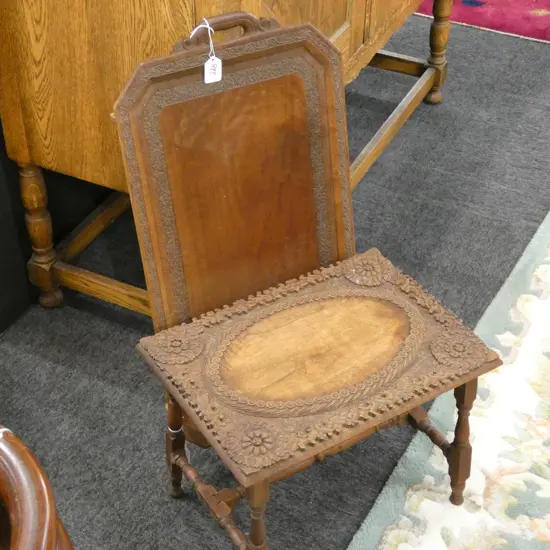 INDONESIAN FOLDING TABLE & TRAY W. 670MM
