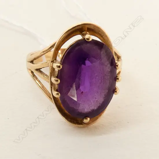 9CT AMYTHEST RING O SIZE