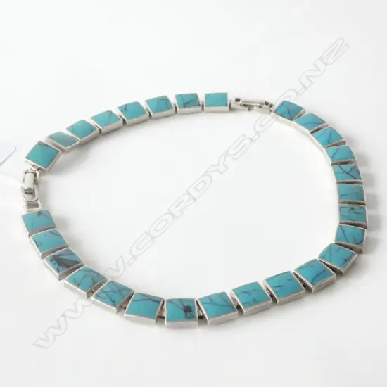 925 SILVER & FAUX TURQUOISE NECKLACE