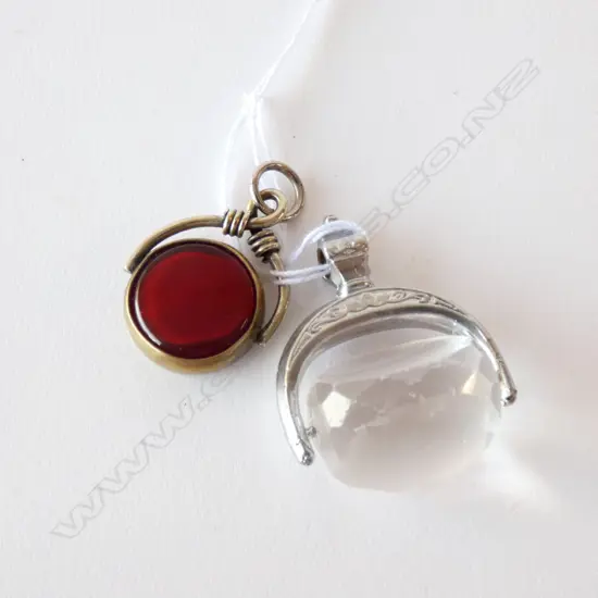 TWO FOBS - ONE WITH CARNELIAN & AGATE