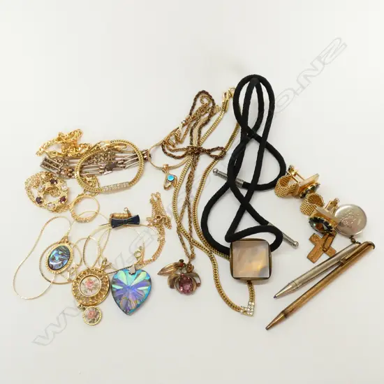 BIG BAG OF GOLD TONED COSTUME JEWELLERY