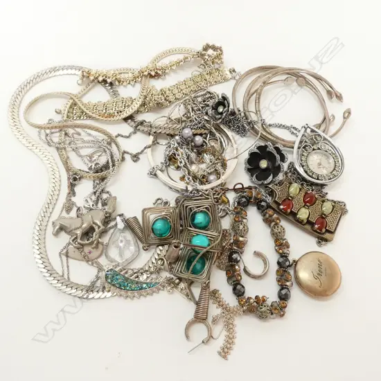 BIG BAG OF SILVER AND COSTUME JEWELLERY