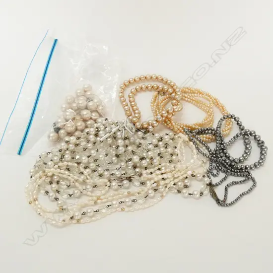 BIG BAG OF COSTUME PEARL JEWELLERY