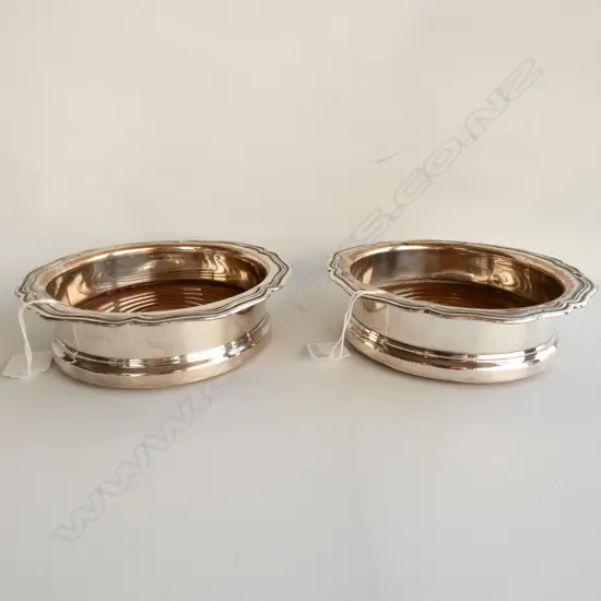PR SILVER OVER COPPER WINE COASTERS 165MM DIA