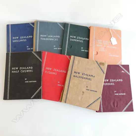 8 NZ COIN ALBUMS; HALF CROWNS, FLORINS ETC