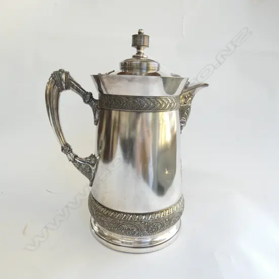 LATE 19THC AMERICAN 'MERIDON' S/PLATE LGE LIDDED JUG...
