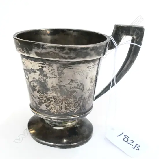 SILVER CHRISTENING MUG 78gms worn English hallmarks