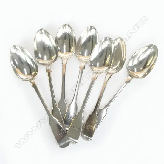 5 LONDON SILVER DESSERT SPOONS +2 other dates