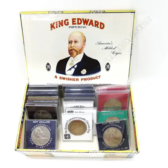 BOX OF 20 CASED COMMEMORATIVE COINS