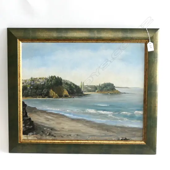 F. F. MASSEY COASTAL LANDSCAPE OIL ON BOARD 495 X 395MM IMAGE SIZE