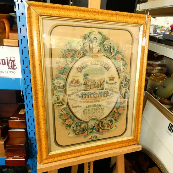 "THE 10 COMMANDMENTS" LITHOGRAPH ON PAPER PRINT , FRAMED