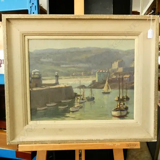 LESLIE KENT 'ST. IVES HARBOUR' OIL ON CANVAS 460 X 355MM IMAGE SIZE