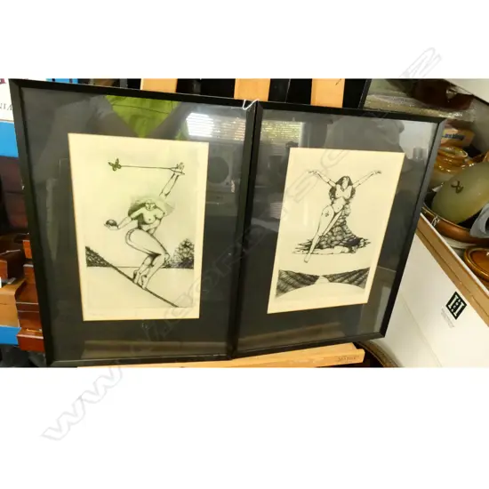 2X  ART WORKS BY C A CAMPBELL "TWIN JETS" 3/20 & "THE KITE" 2/15 BOTH SIGNED AND DATED