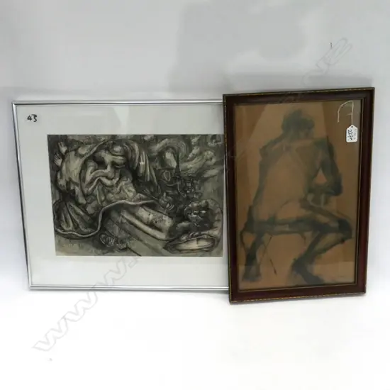 2 FRAMED DRAWINGS