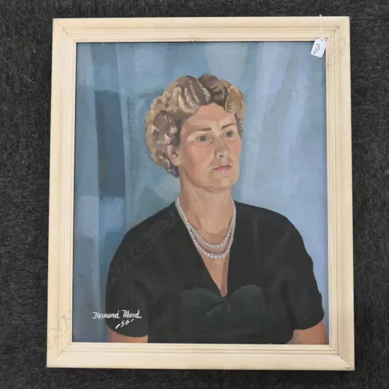 DESMOND WOOD 1956 GOUCHE PORTRAIT "MAVIS"