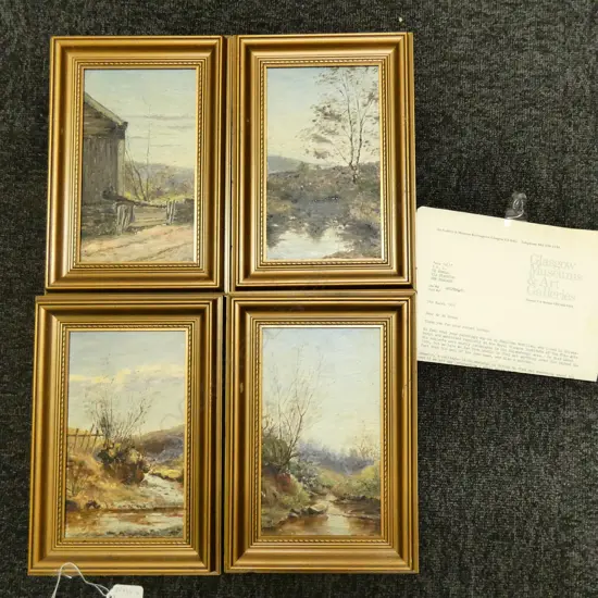 4 SMALL OILS BY HAMILTON McMILLAN (SCOTTISH 19thC)