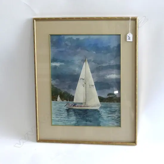 ARTIST UNKNOWN W/C OF YACHT 'CARA' 410 X 310MM IMAGE