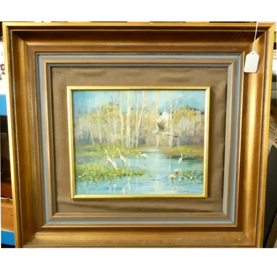 BILL BEVAN, SIGNED, OIL ON BOARD 'BILLABONG, KAKADU NATIONAL PARK', 195 x 250mm