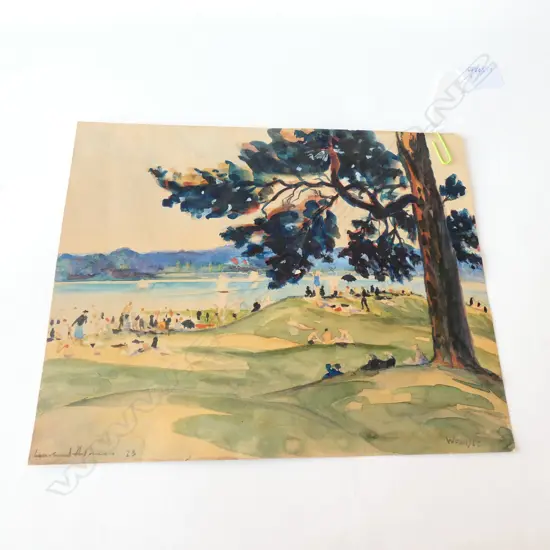 1923 W/C BY L.ADAMS ? RIVER SIDE FIGURES 'WANNSEE' ...