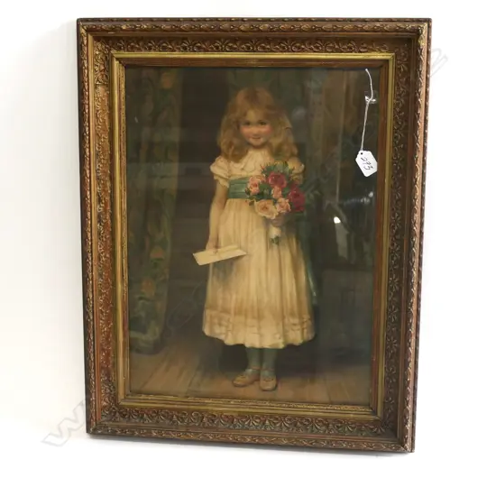 VINTAGE PEARS PRINT GIRL 620x490mm