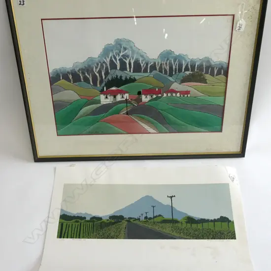 BRIAN ROWE WATERCOLOUR & PETER LAMBERT PRINT