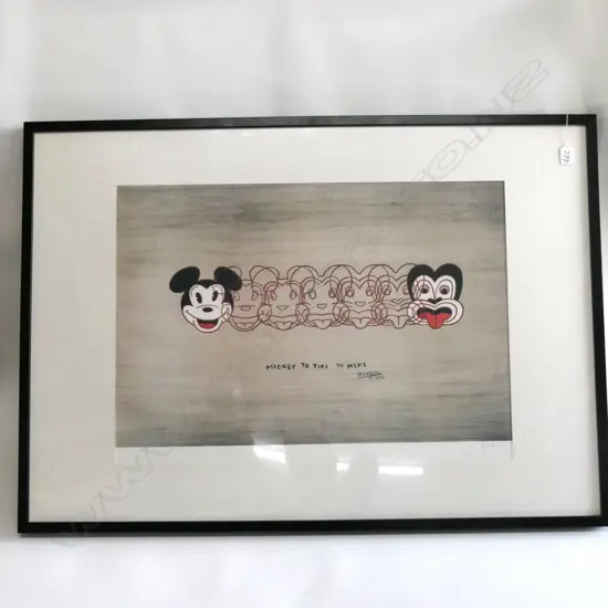 DICK FRIZZELL POSTER PRINT OF THE LITHO "MICKEY TO TIKI, TU MEKE" . 800 x 590mm