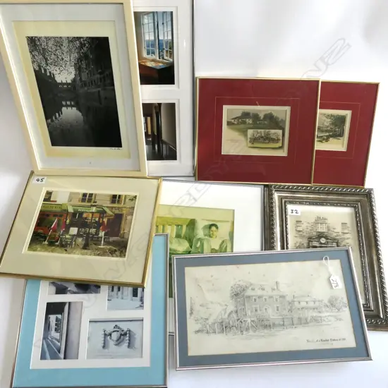 9 SMALL FRAMED ARTWORKS