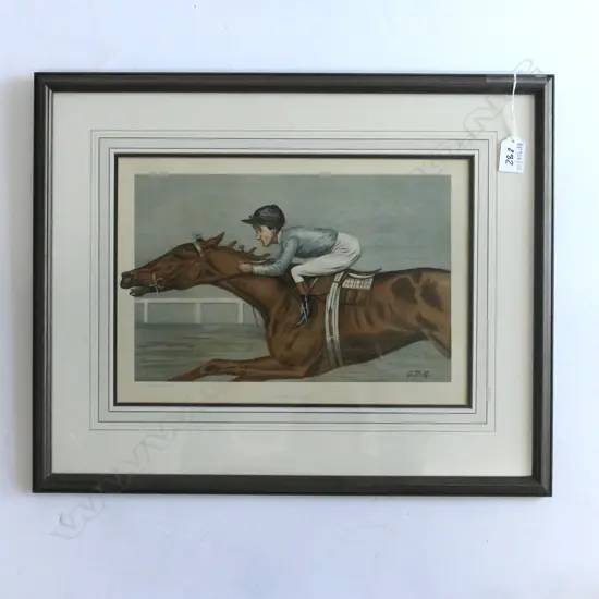 G.D.G. RACING LITHOGRAPH 'AN AMERICAN JOCKEY' 350 X 240MM IMAGE