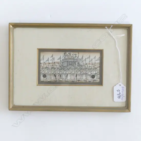 PAINTED INDIAN SCENE ON IVORY 110 X 60 MM