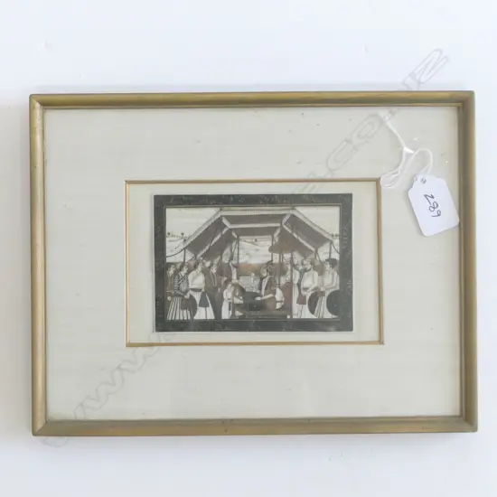 PAINTED INDIAN SCENE ON IVORY 80 X 120 MM