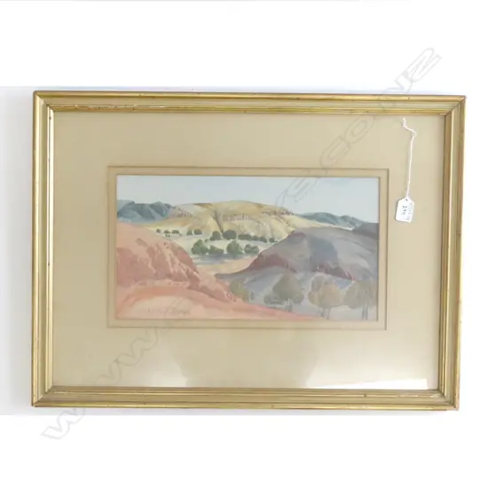 A WATER COLOUR LANDSCAPE OIL BY HERBERT RABERABA (ABORIGINAL) 650MM