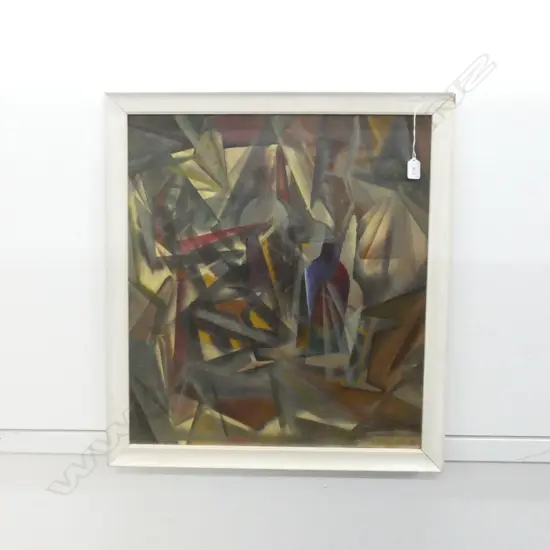 A 1950S CUBIST OIL 685MM