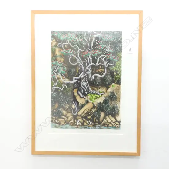 A HAND COLOURED SILK SCREEN PRINT #8 OF 30 BY MR. LES 2001 610MM