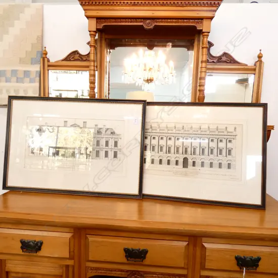 PR OF FRAMED GEORGIAN ARCHITECTURAL LITHOGRAPHS