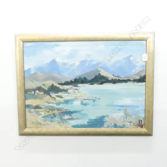 ARTIST UNKNOWN OIL ON BOARD SOUTH ISLAND LANDSCAPE 600 X 430 MM