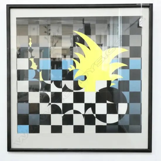 LLOYD HILLYER ABSTRACT OIL ON BOARD 565 X 525MM