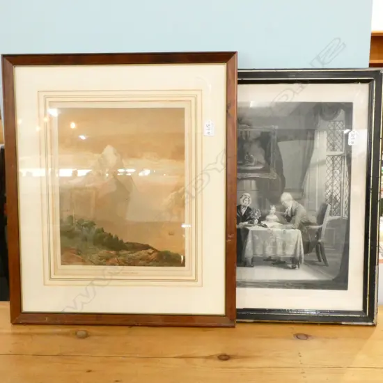 FRAMED LITHO MITRE PEAK & VICTORIAN PRINT