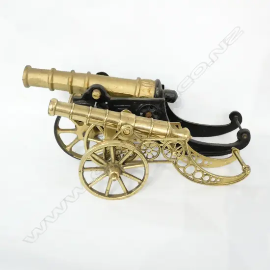 BRASS CANNON + ONE CAST IRON  L460 MM