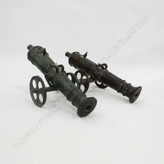 PAIR IRON WAR SIEGE CANNONS C1900. L.310mm.